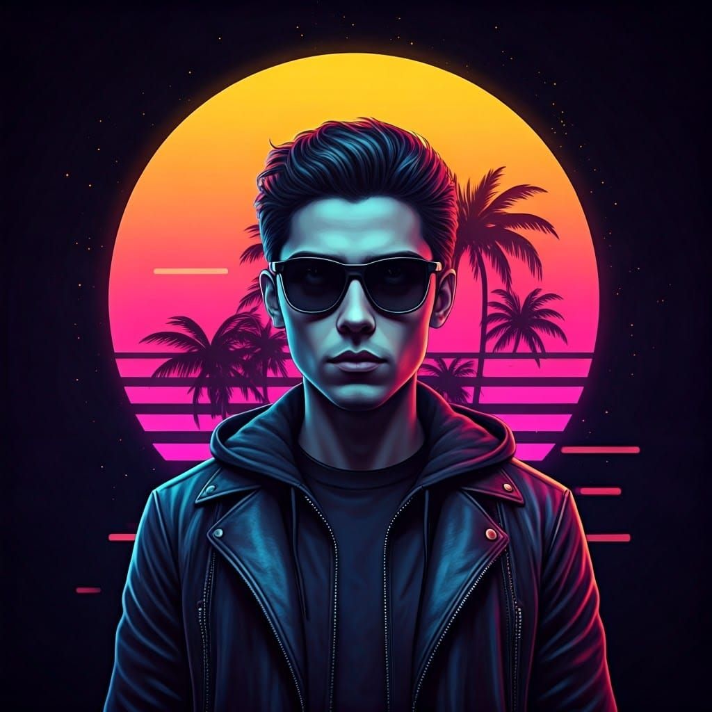 Blookit in Synthwave Neon Retro Style