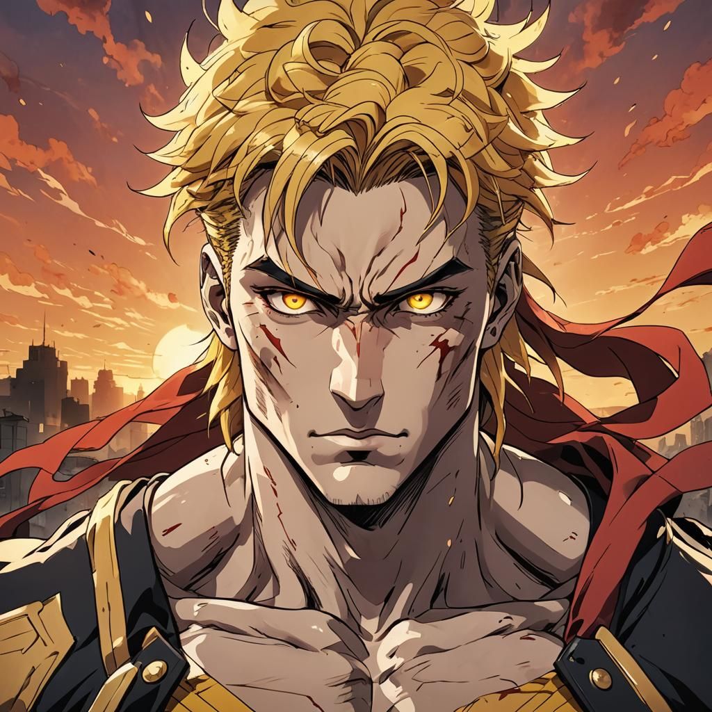 Anime Portrait of Confident Young Man in Cel-Shaded Style