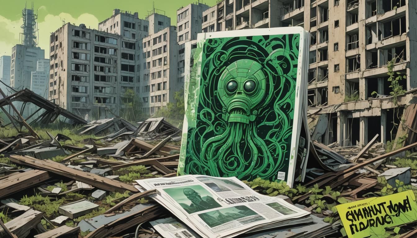 Chernobyl Ruins: Bio Transistor in Comic Book Art Style