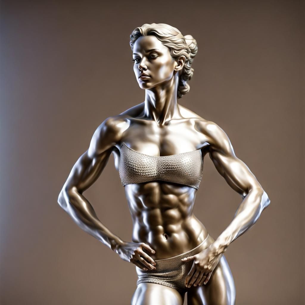 Crystal Statue of a Beautiful Athletic Woman