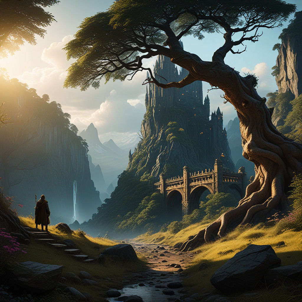 Mystical Hobbit in Vibrant Forest of Wonder