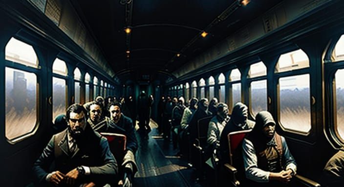 Deportation in Darkness: A Horror Train Scene