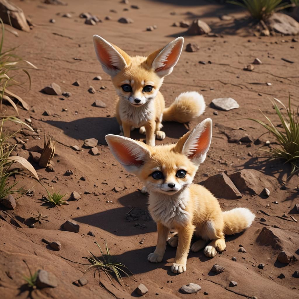 Adorable Fennec Fox in Detailed Matte Painting Style