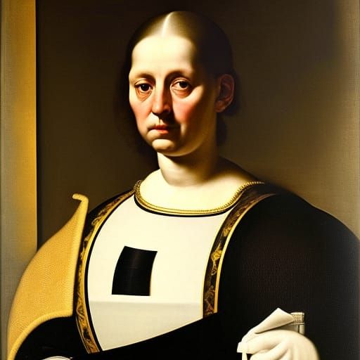 Renaissance Woman with X-Ray Vision in Oil