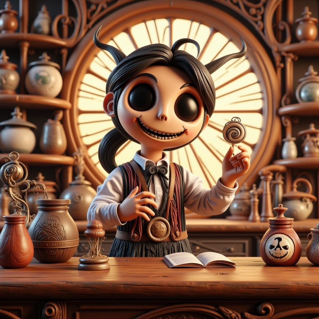 Vintage Pharmacist in 3D Digital Art Style