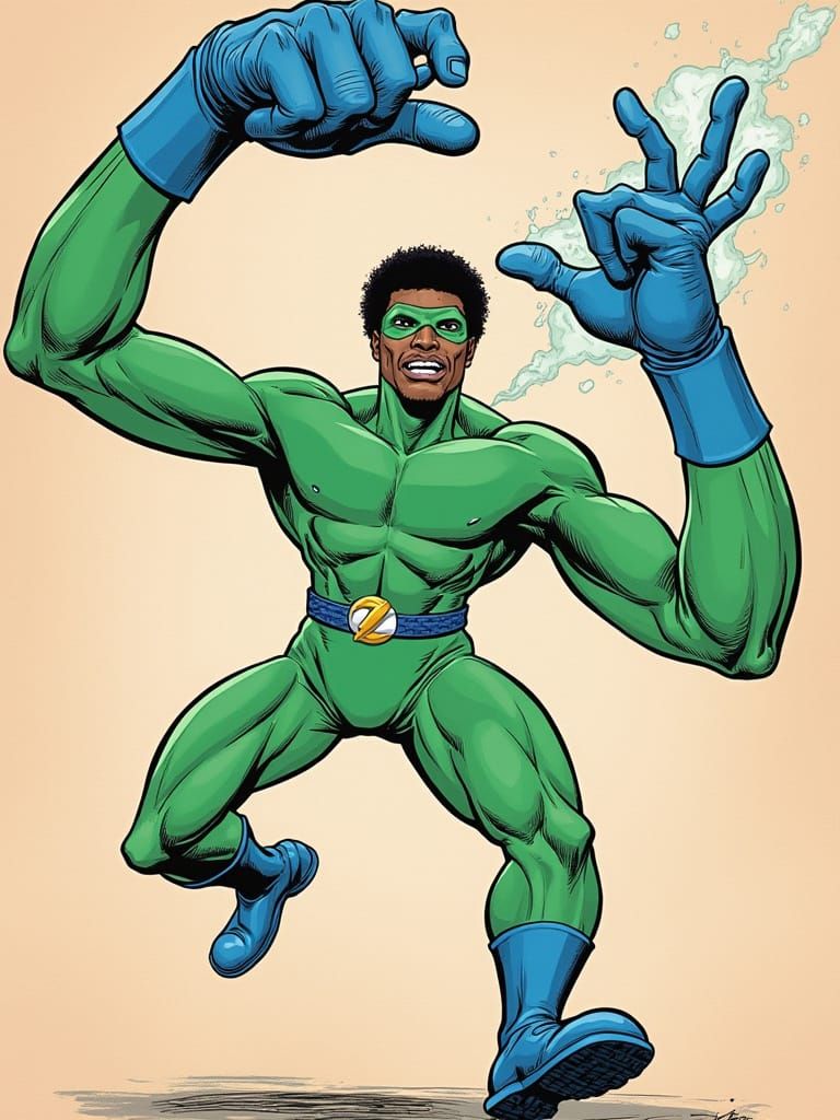 Elastic Superhero with Stretching Powers in Comic Art