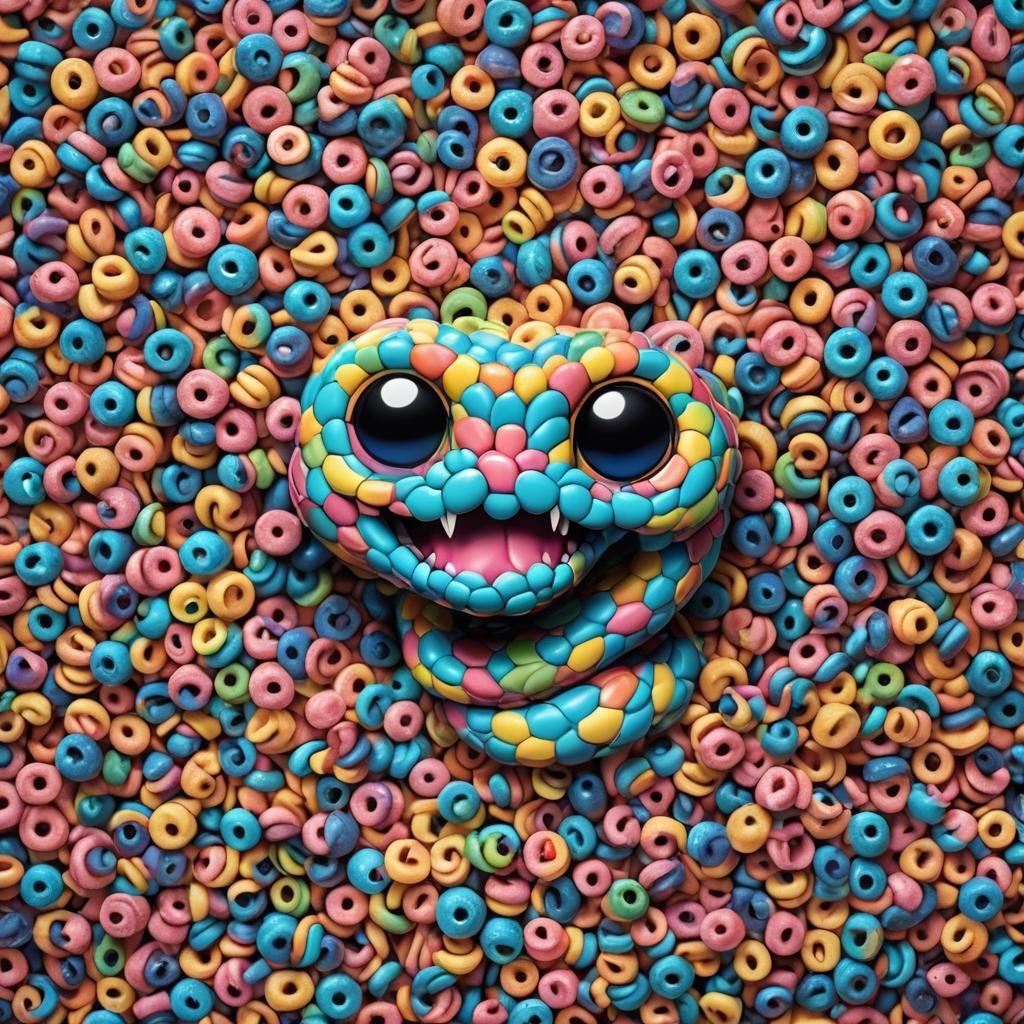 Fruit Loop Snake in Funko Pop Style