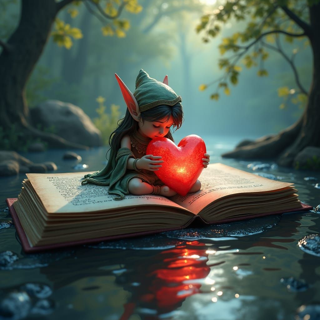 Ethereal Elf Heartbreak in Pop-Up Book Illustration