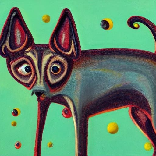 Surreal Greyhound Portrait in Expressionist Style