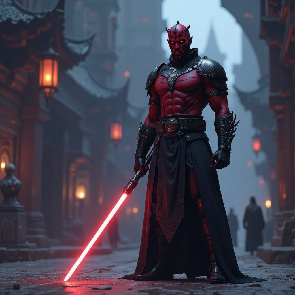 Nightbrother Enforcer Guarding a Hutt in Matte Painting Styl...