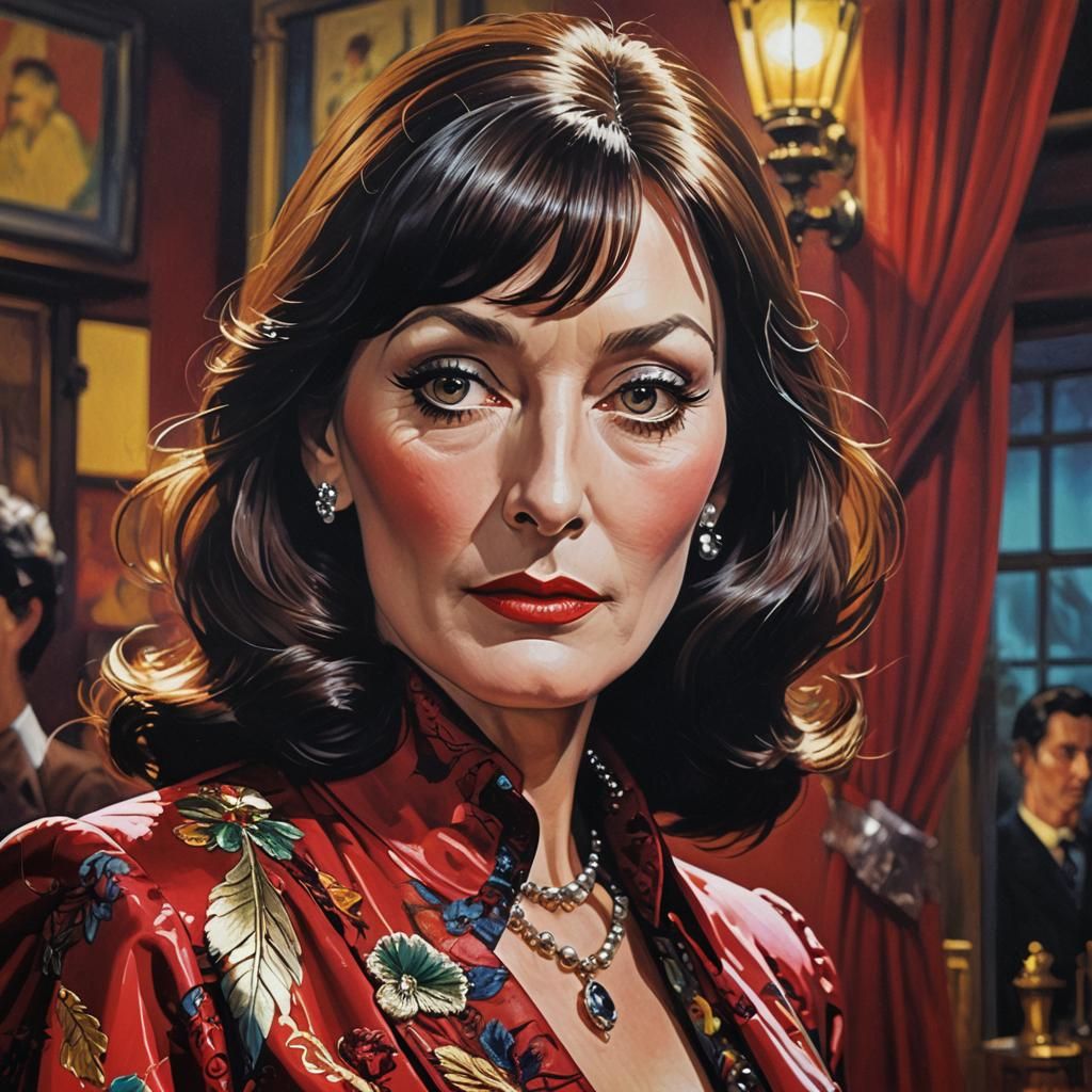 Hyperrealistic Miss Scarlet Portrait with Dramatic Lighting