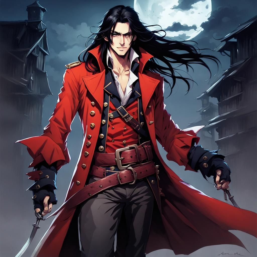 Handsome Pirate Vampire in Anime Style