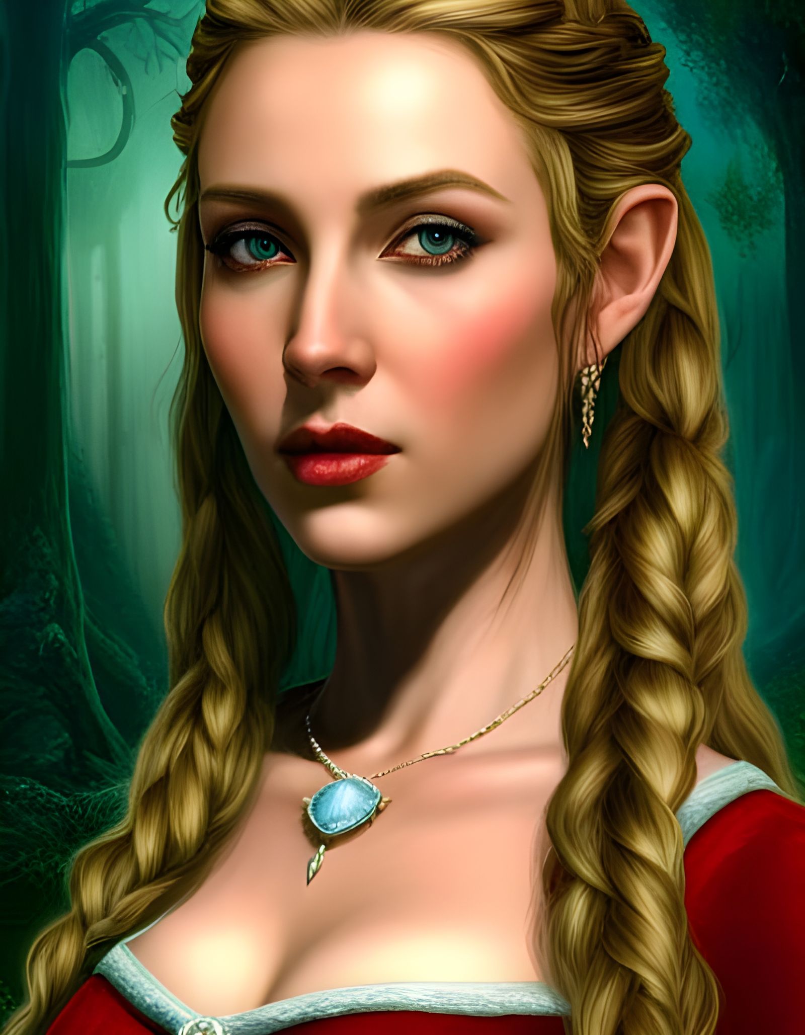 Galadriel as Elf in Hyperrealistic Digital Portrait