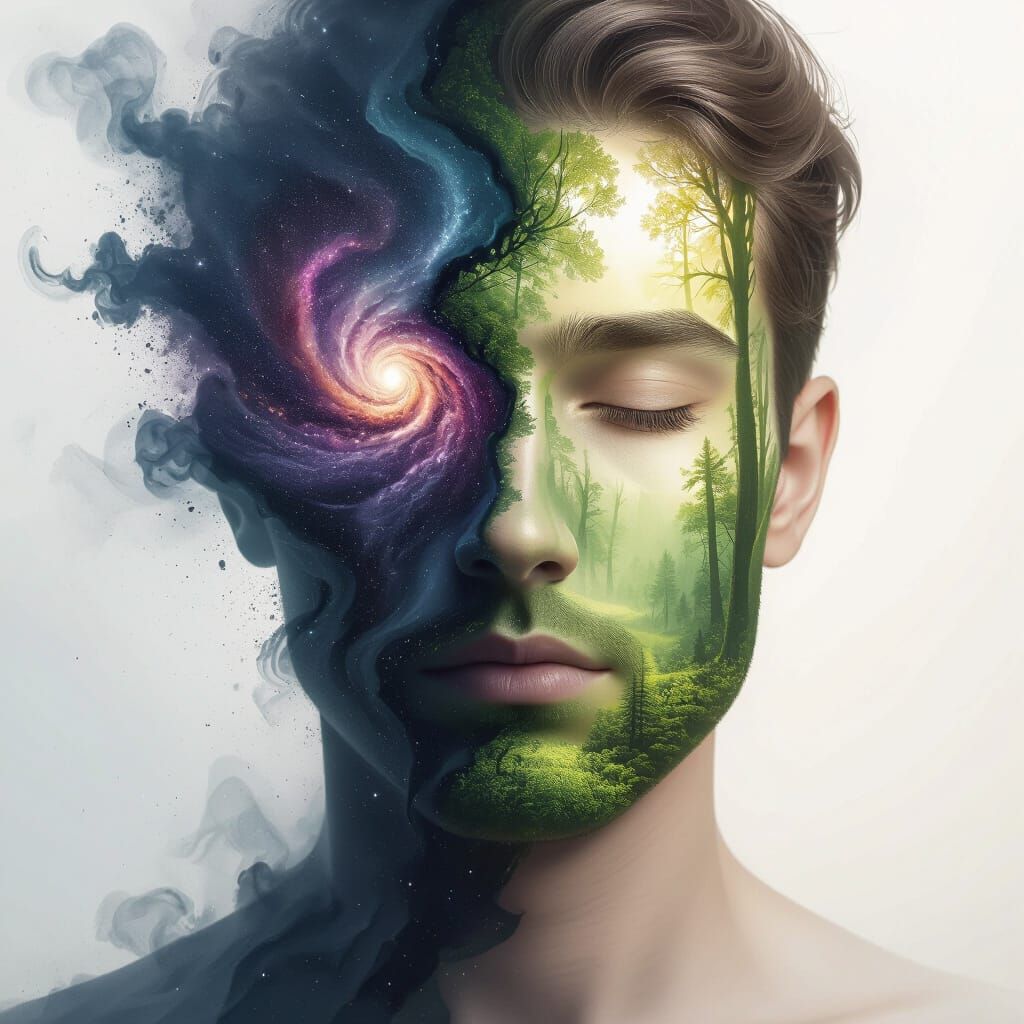 Nebula Face: Duality of Chaos and Serenity