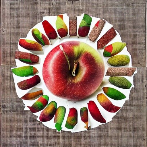 Apple Collage Made of 1970s Gardening Magazines