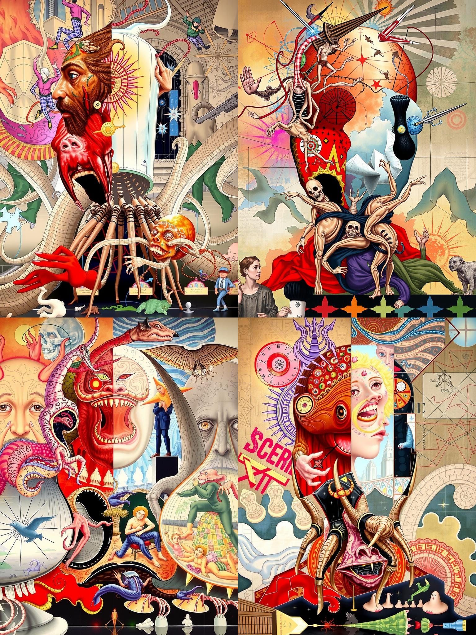 Grotesque Posthuman Transformation Inspired by Bosch