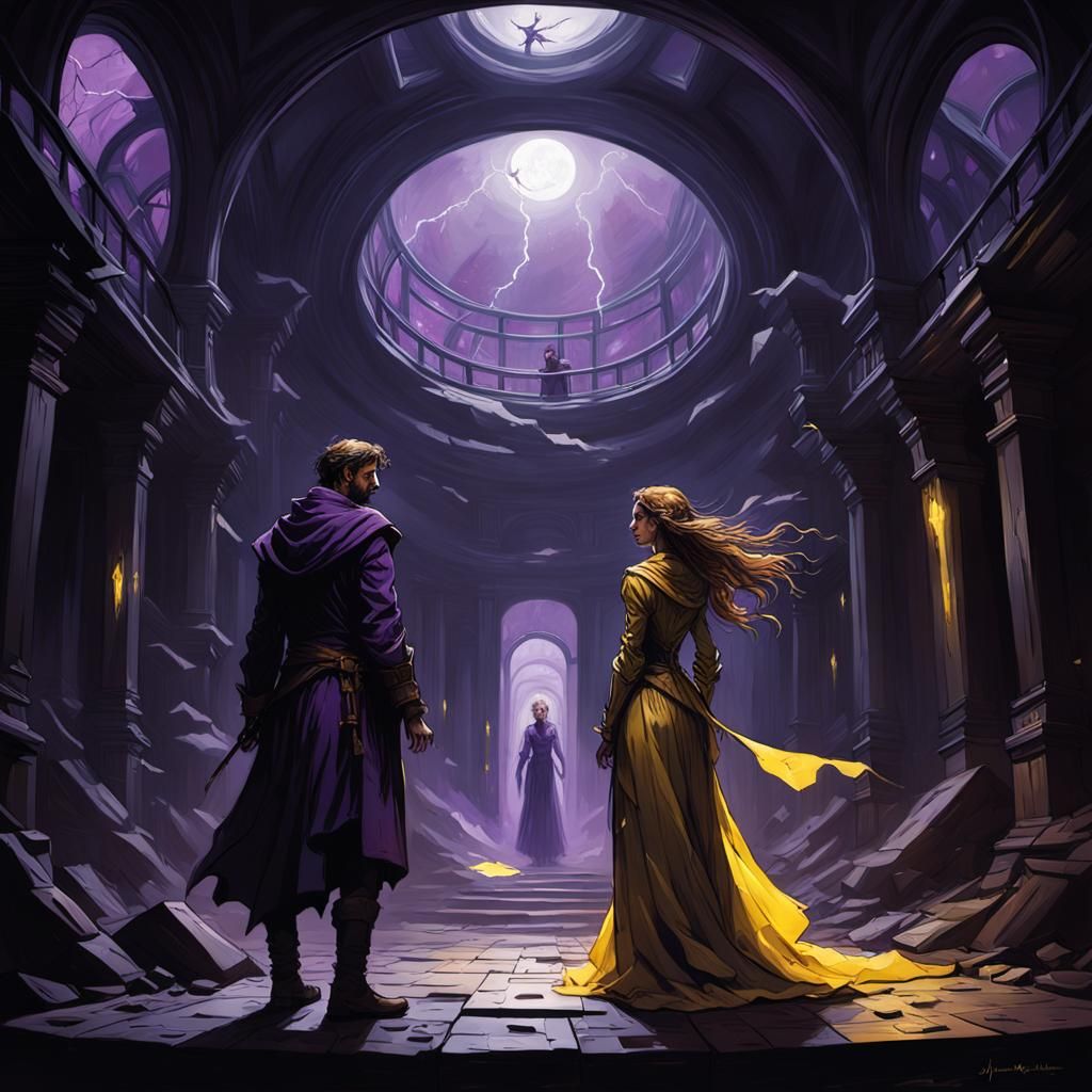 Dramatic Dark Fantasy Chamber Art in Grimmer Style