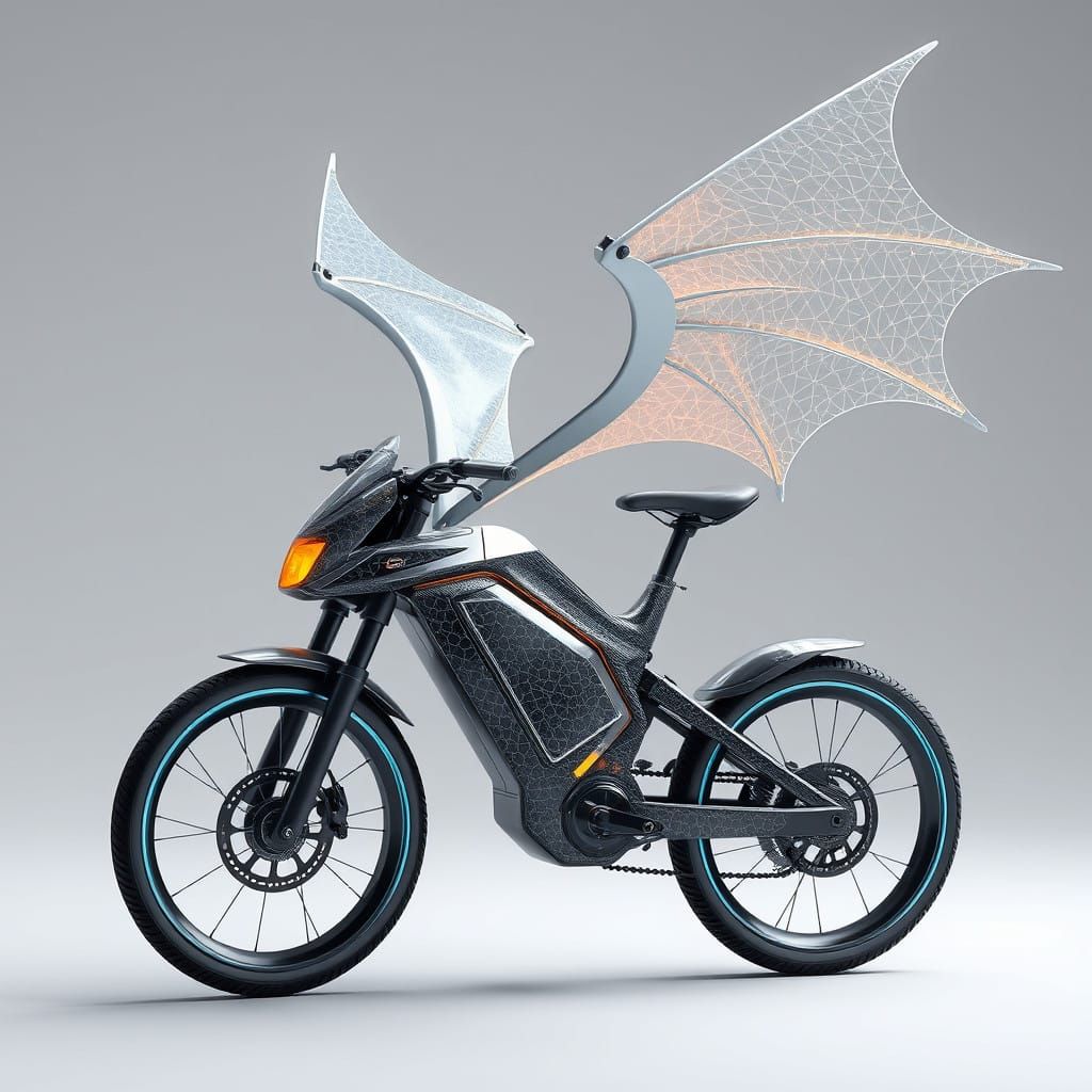 Futuristic Electric Dragon Bike Transforms into Majestic Gli...