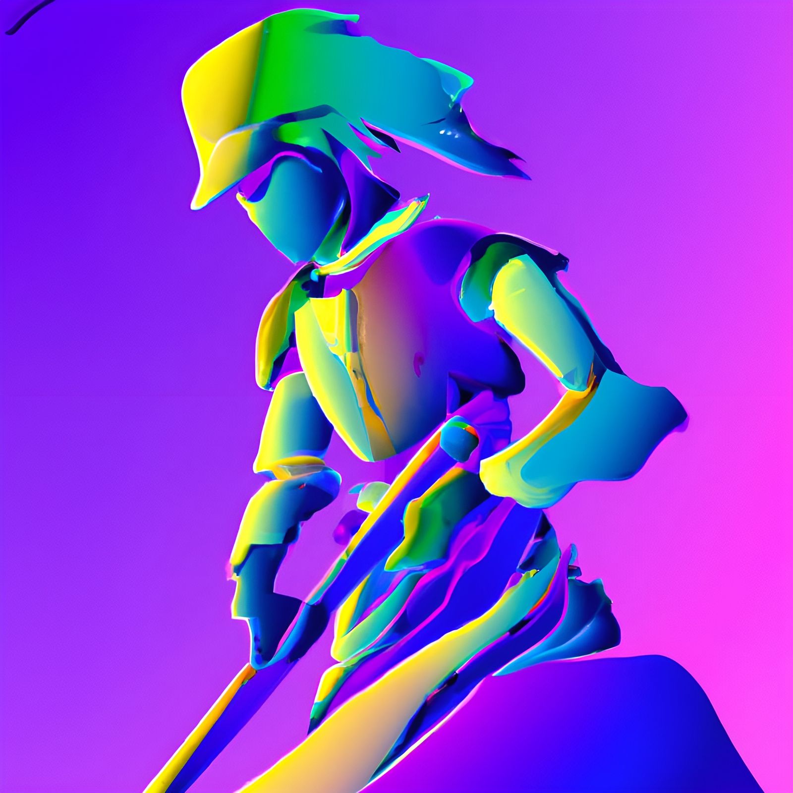 Cyberpunk Anime Hero in Neon Action Scene