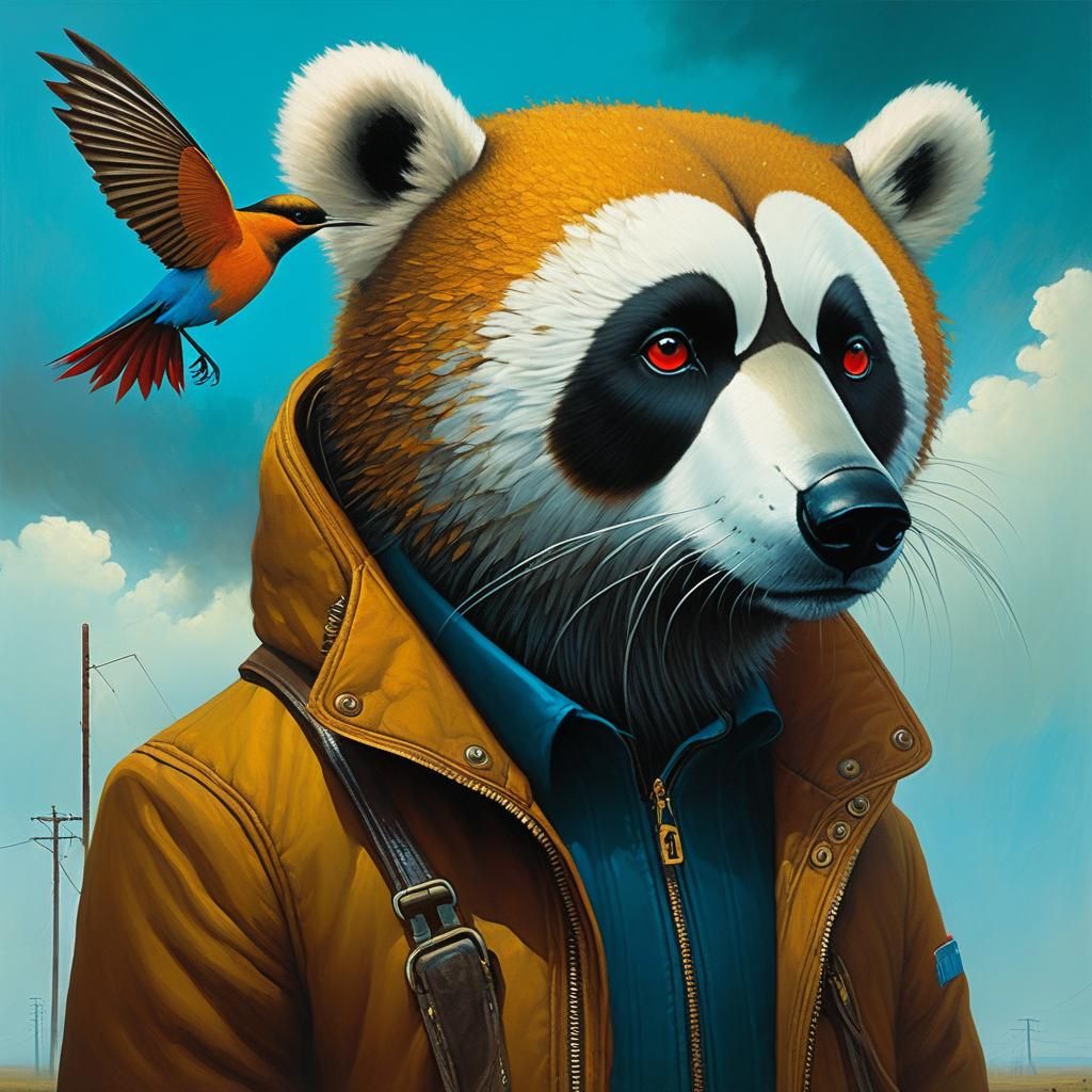 Surreal Portrait in Graphic Novel Style