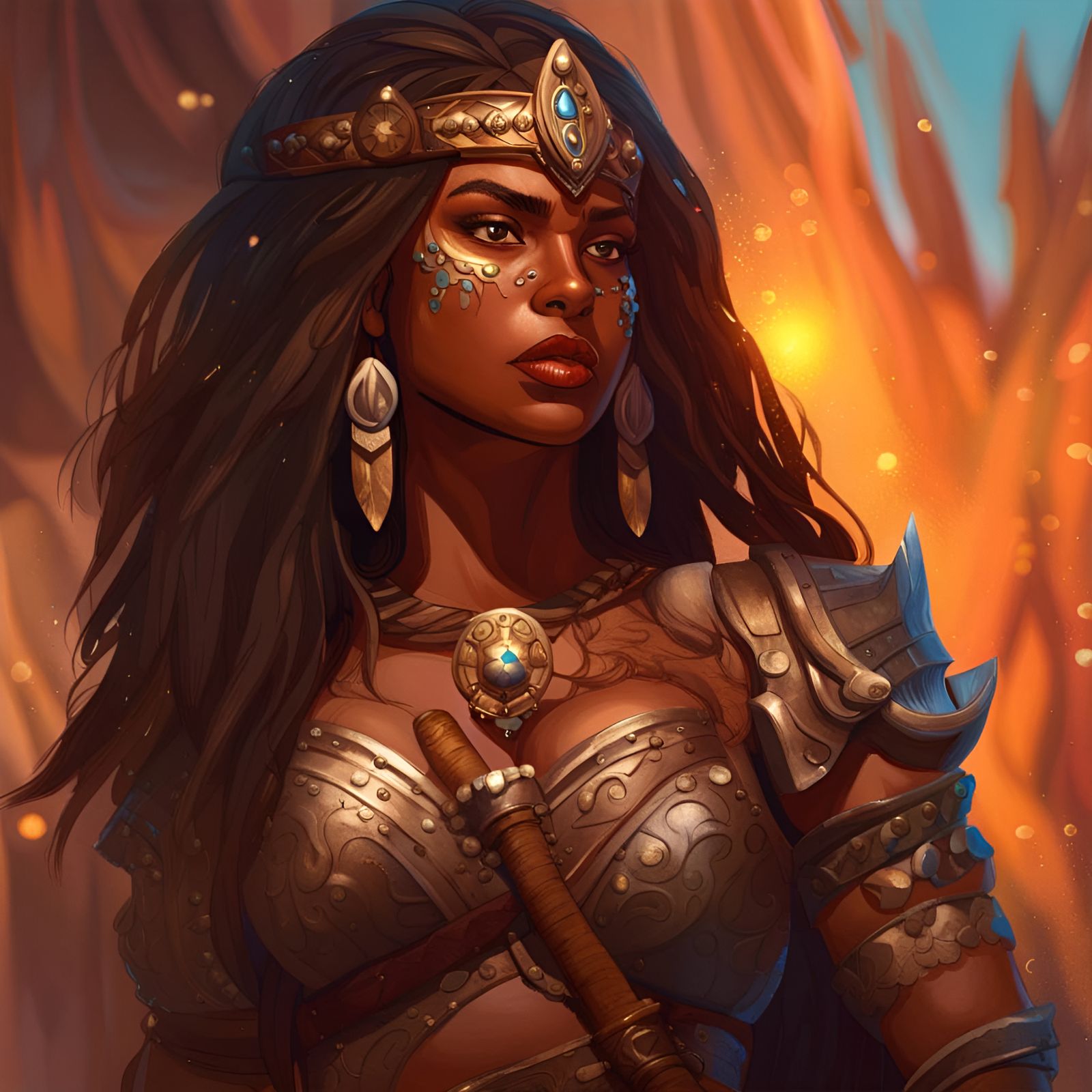 Hyperrealistic Warrior Princess in Bavaria Culture