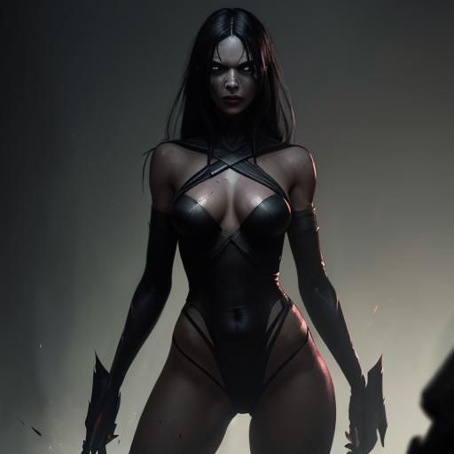 Sinister Nude Woman, Dark Fantasy Art