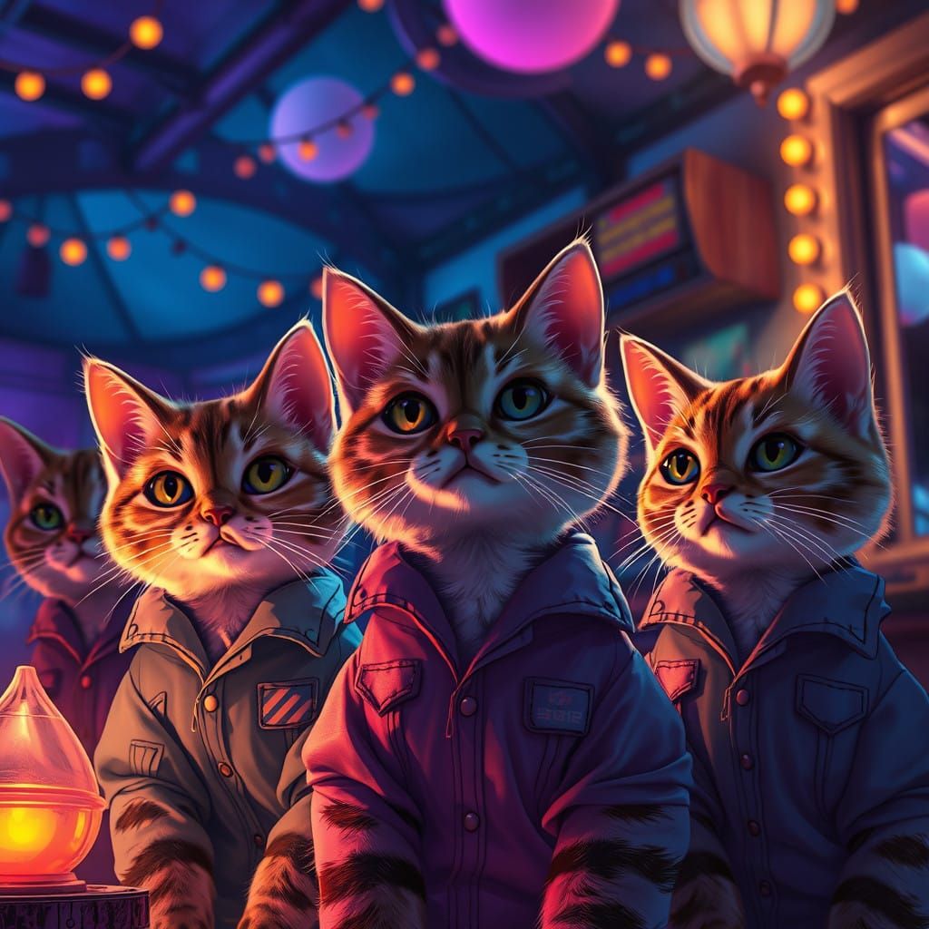 Whiskered Guardians of Candy's Realm