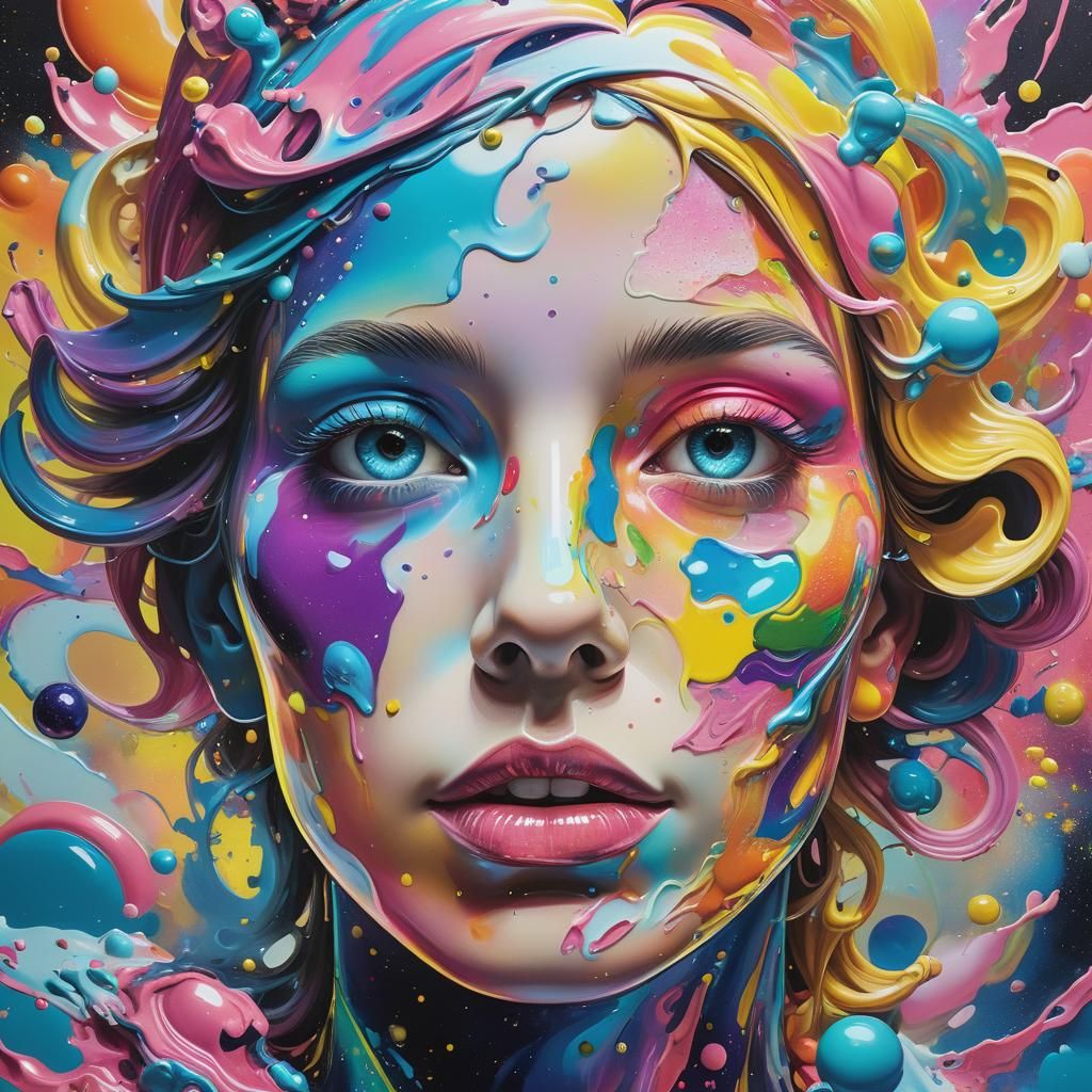 Psychedelic Galaxy in Pop Art Style