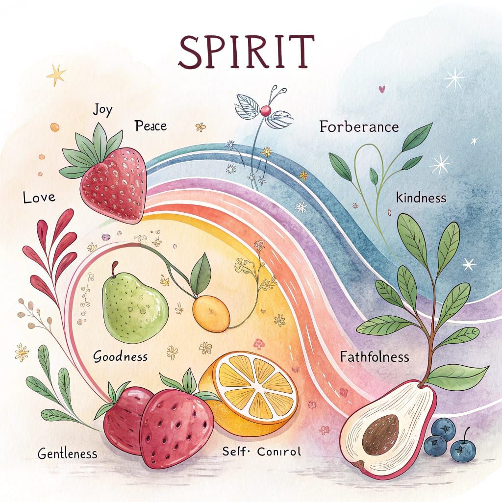 Fruits of the Spirit in Watercolor Style