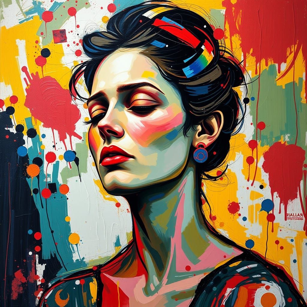 Dynamic Fusion of Fauvist and Expressionist Styles in a Port...