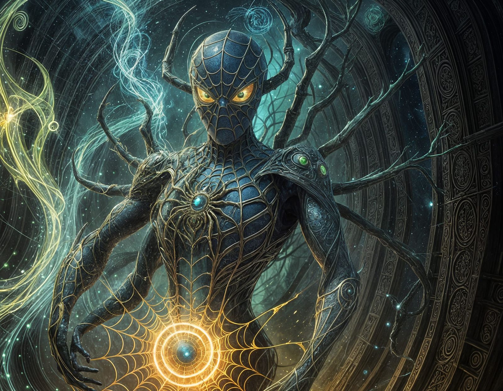 Spider Opens a Magic Portal With Spirals