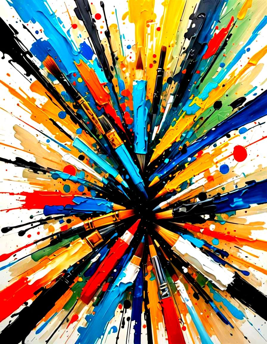 Abstract Tachisme Painting of Confused Focus