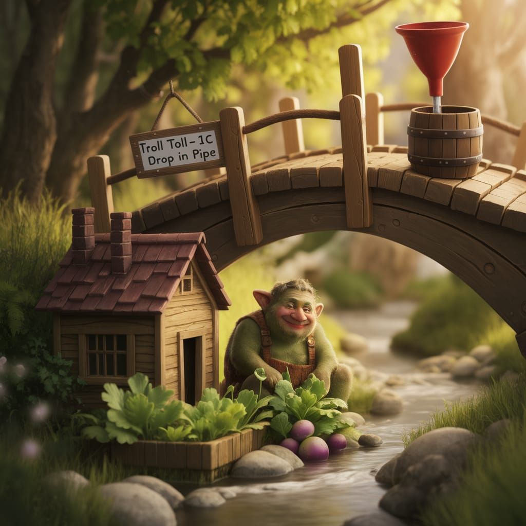 Charming Bridge and Troll's Garden in Warm Hues