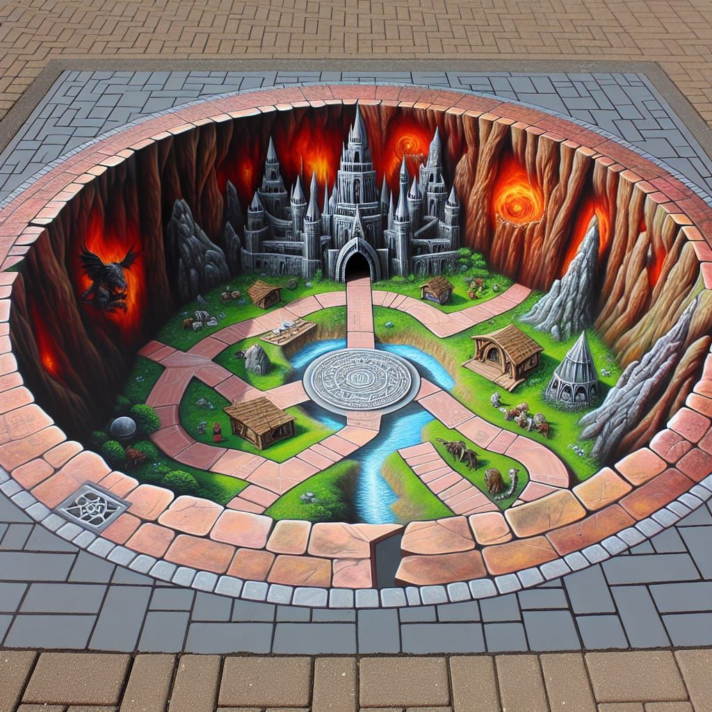 3D Street Art: Tolkien Board Game Illusion