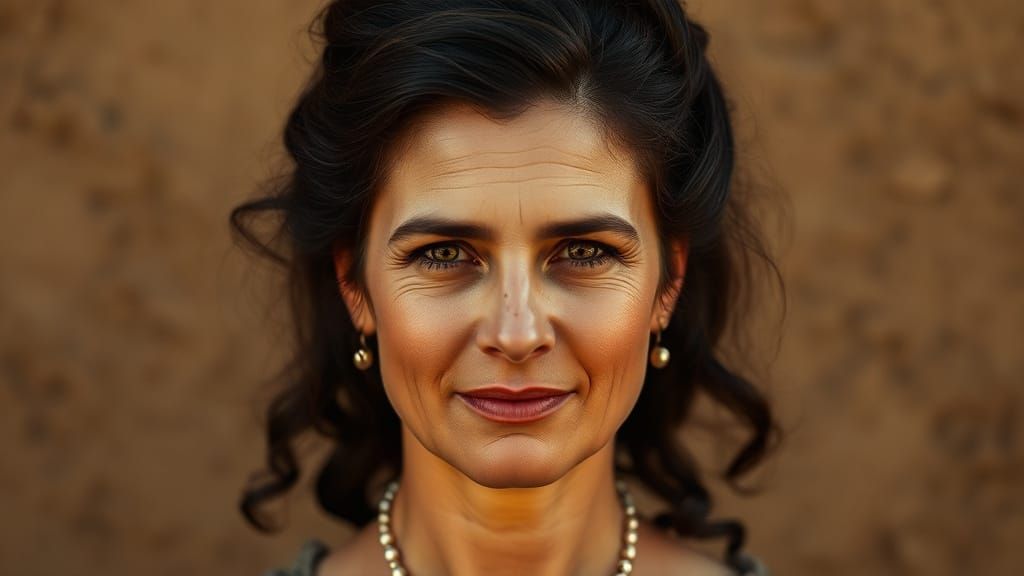 Warm Portrait of a Strong Woman in 19th-Century Style