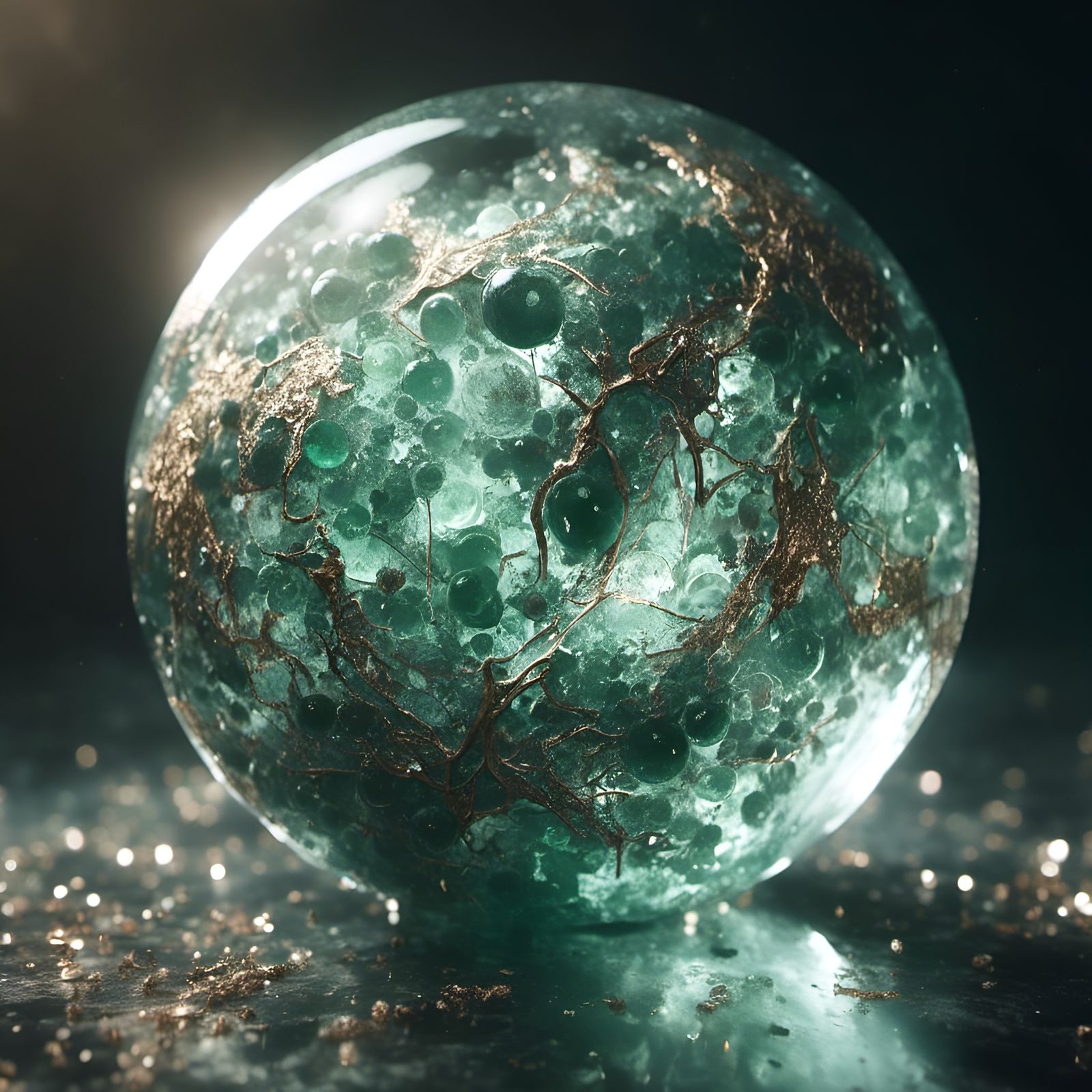 Epic Jade Orb Made of Crystal Glass