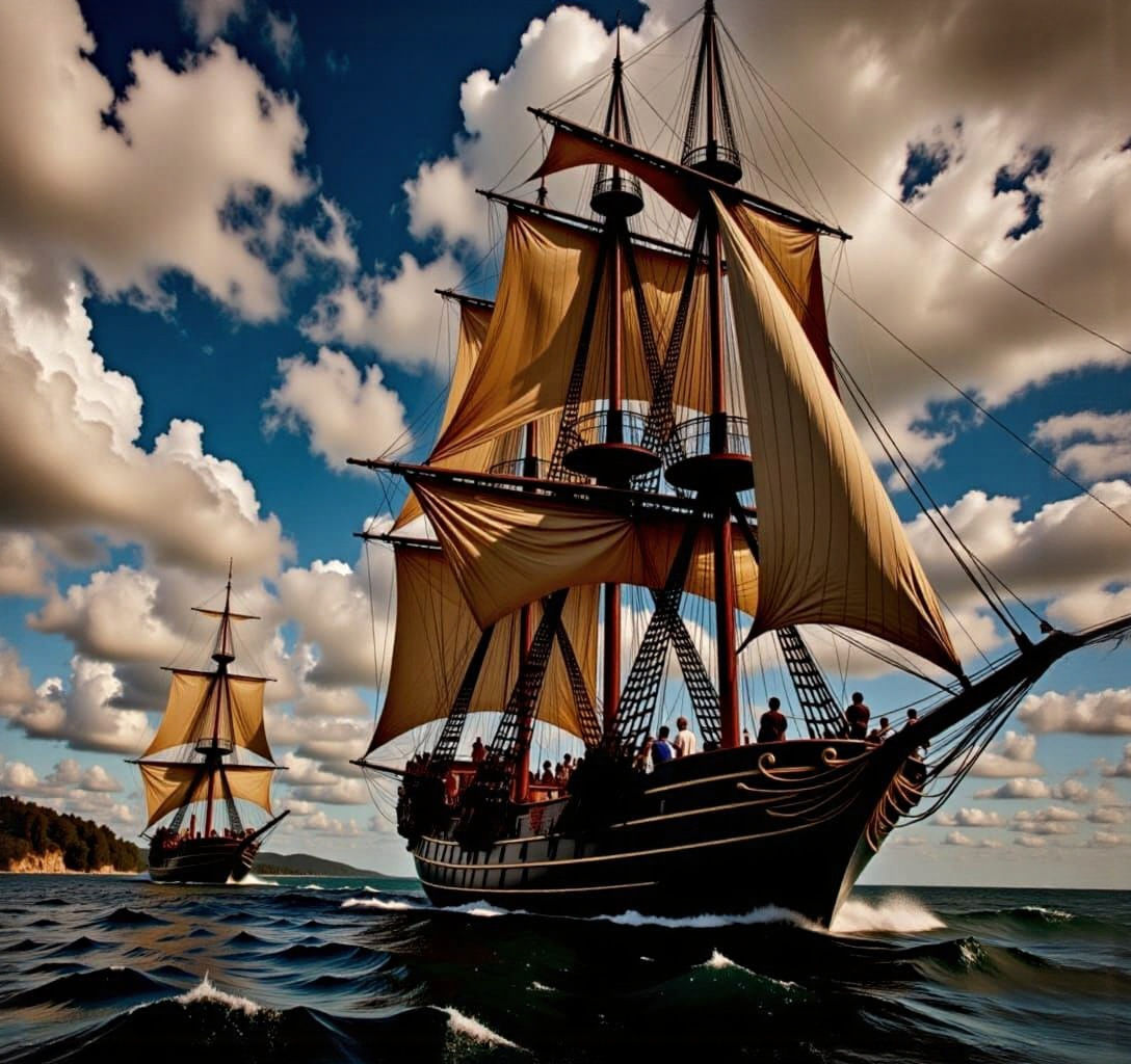 The tall ships leave the port