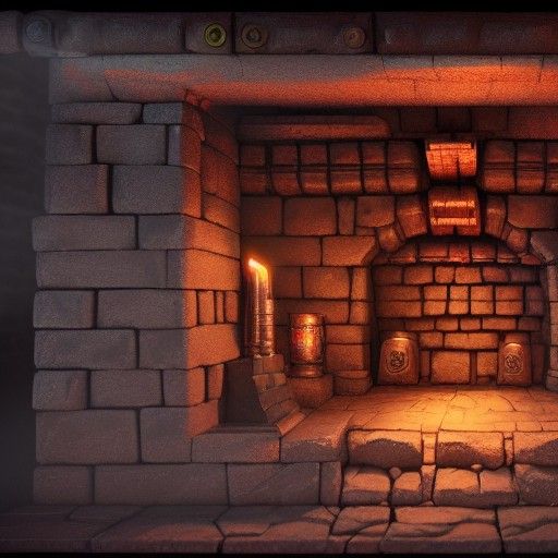 Fantasy Dwarven Forge Furnace in Chalk Art Style