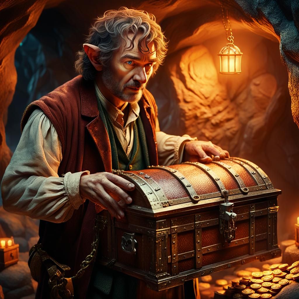 Hobbit's Treasure Hunt in a Mystical Cave