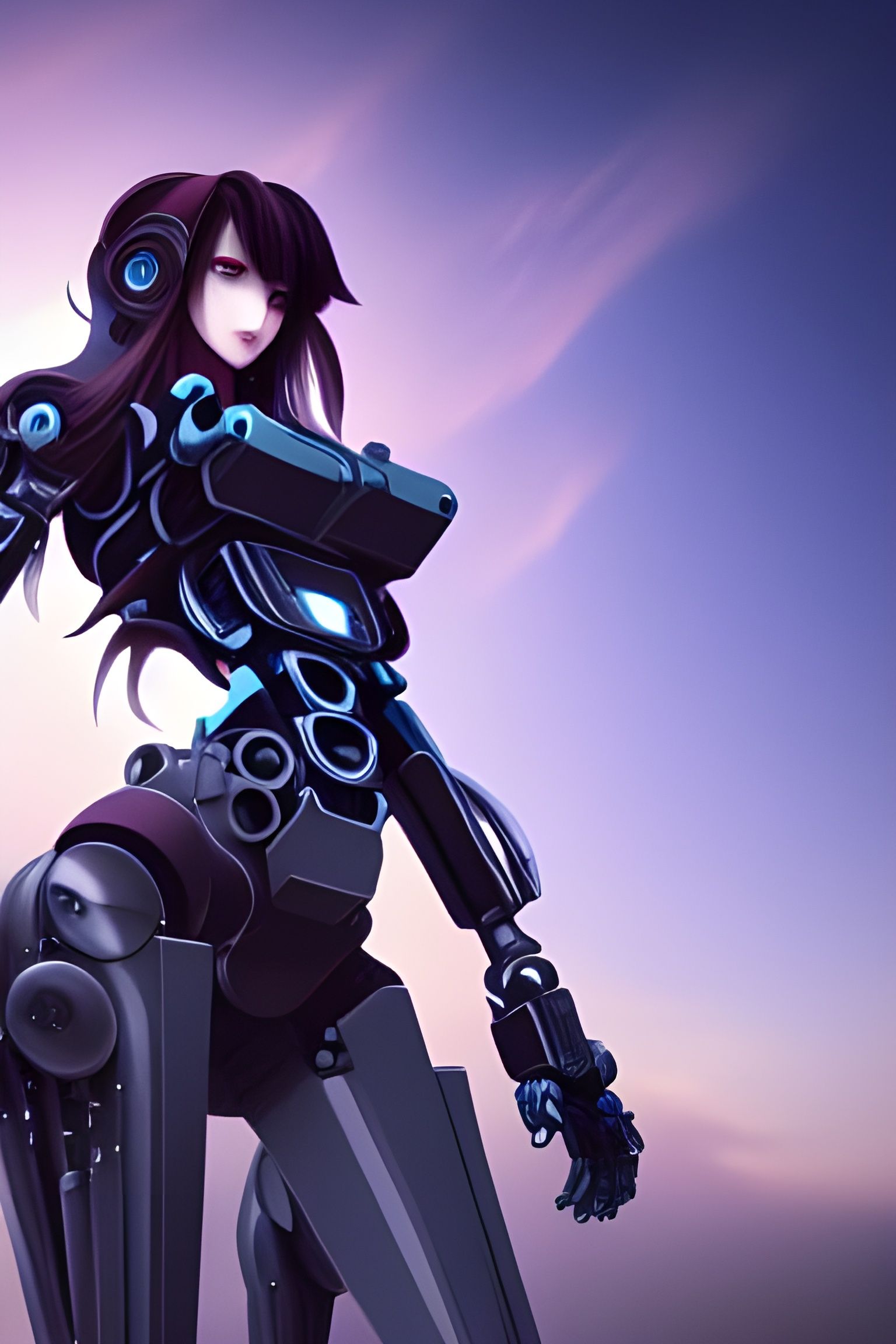 Biomechanical Goddess: Anime-Style Mech Beauty