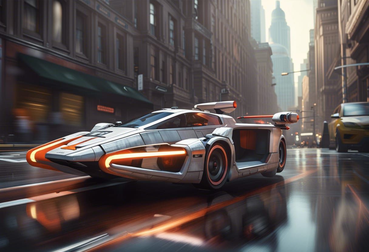 Futuristic X-Wing Sports Car Concept Art