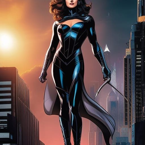 Catwoman Portrait in Hyperdetailed Digital Art Style