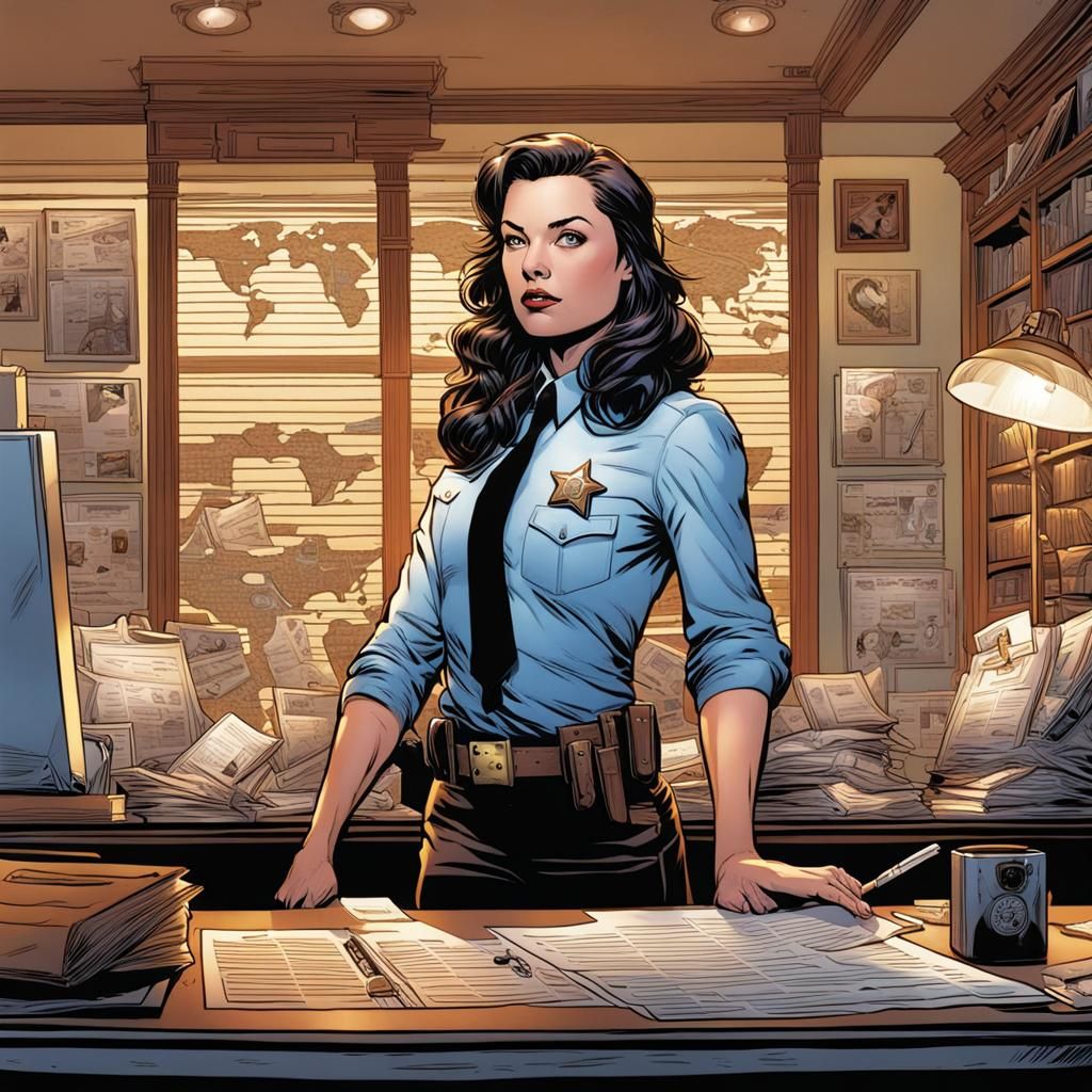 Sheriff Keira Swan in Comic Book Art Style