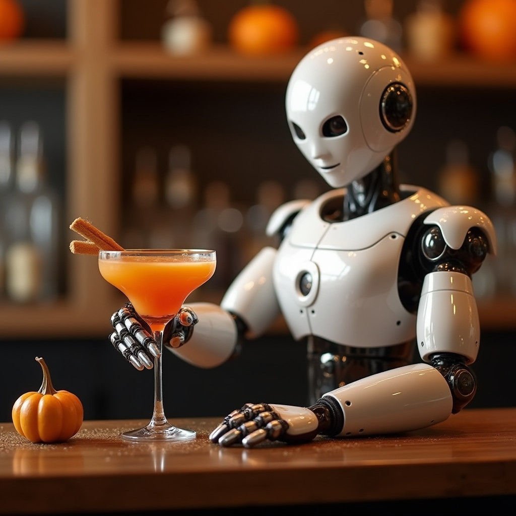 Robot Bartender Serves Pumpkin Spice Martinis