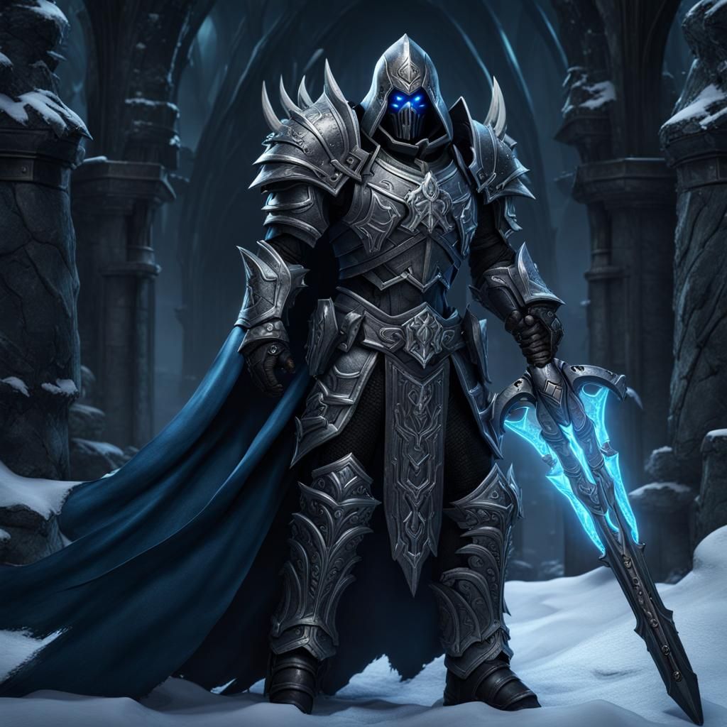 Death Knight with Frostmourne in Dark Armor