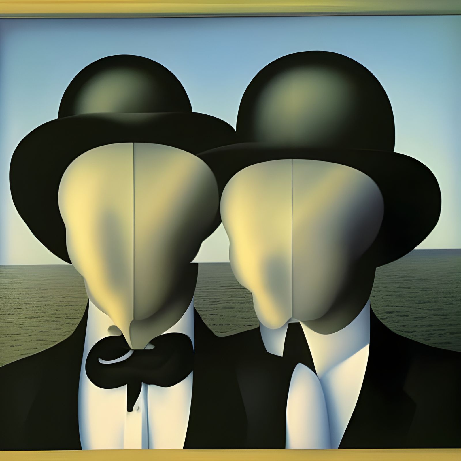 Surreal Lovers Embrace: An Oil Painting