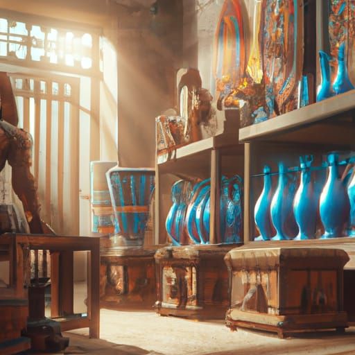 Egyptian Treasures in an Epic Museum Room