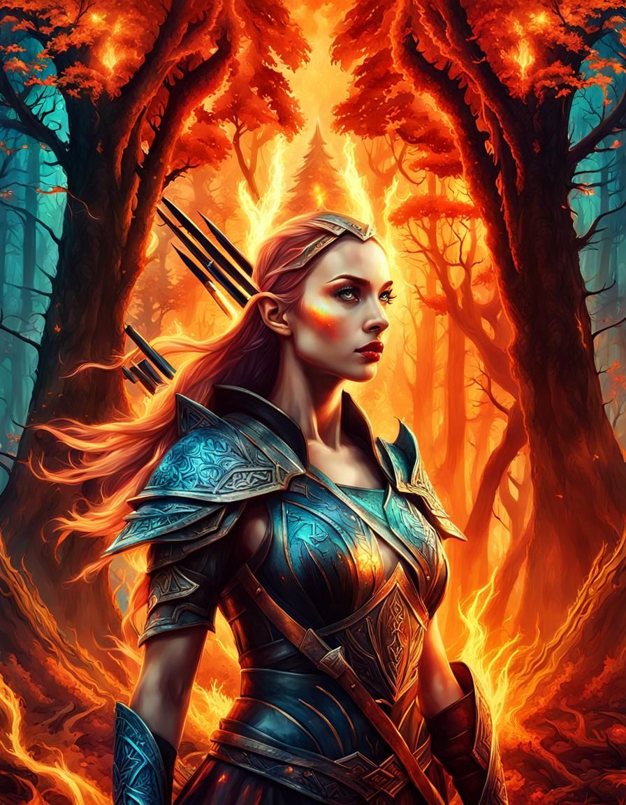 An elven warrior defending the forest