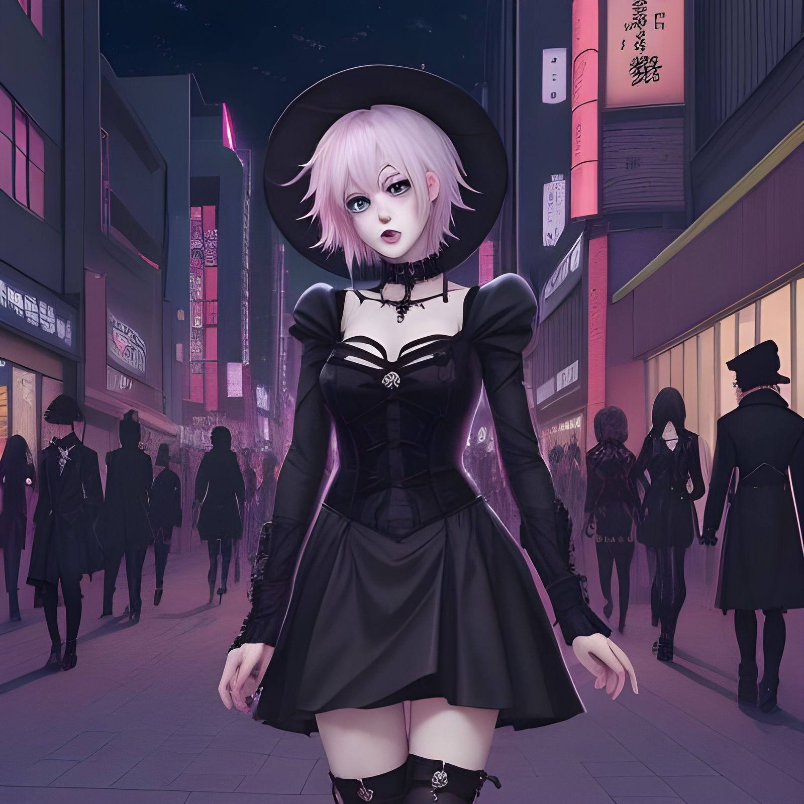 Goths in City at Night: Anime Key Visual