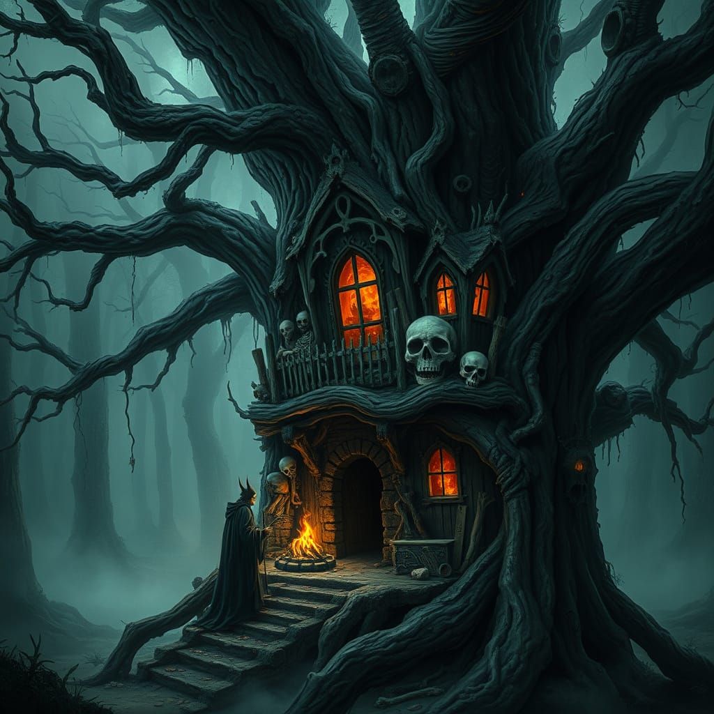 Dark Fantasy Treehouse in Ancient Hollow